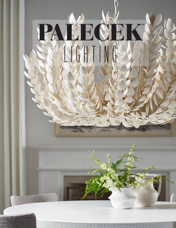 Elegant white leaf-inspired chandelier — PALECEK Lighting